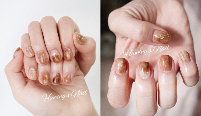 秋冬美甲_秋冬指甲_顯白秋冬美甲.